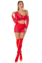 Sexy 2piece set / net rok en top rood